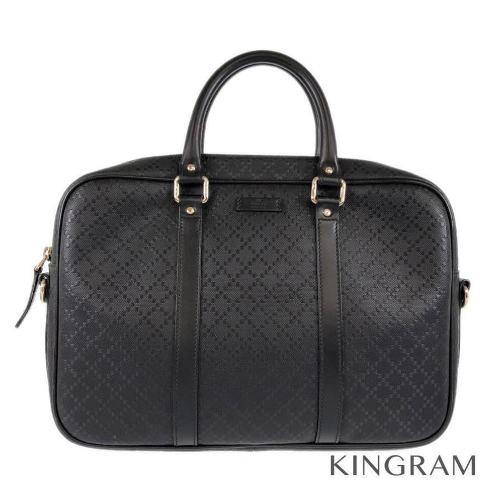 Gucci Diamante Briefcase Black Business Bag rib
